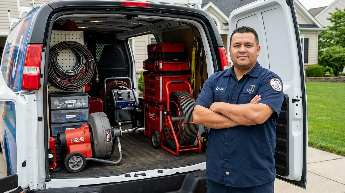 Professional drain cleaning equipment and Johns Plumbing LLC plumber in Saint Augustine