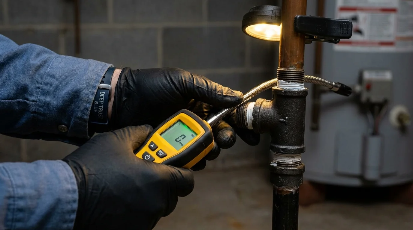 Gas leak detection with electronic sniffer by Johns Plumbing LLC in Saint Augustine