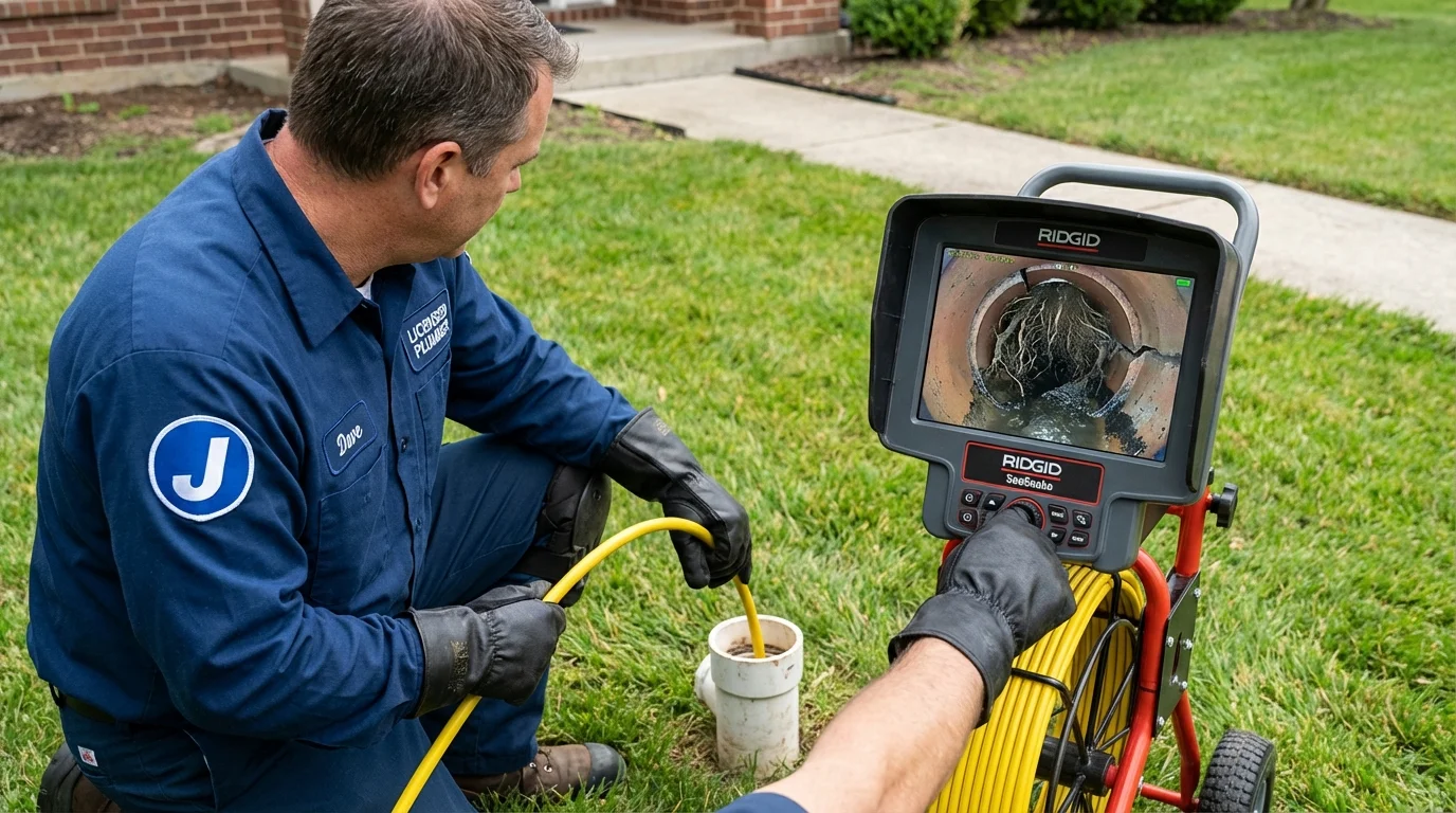 Sewer camera inspection being performed by Johns Plumbing LLC in Saint Augustine