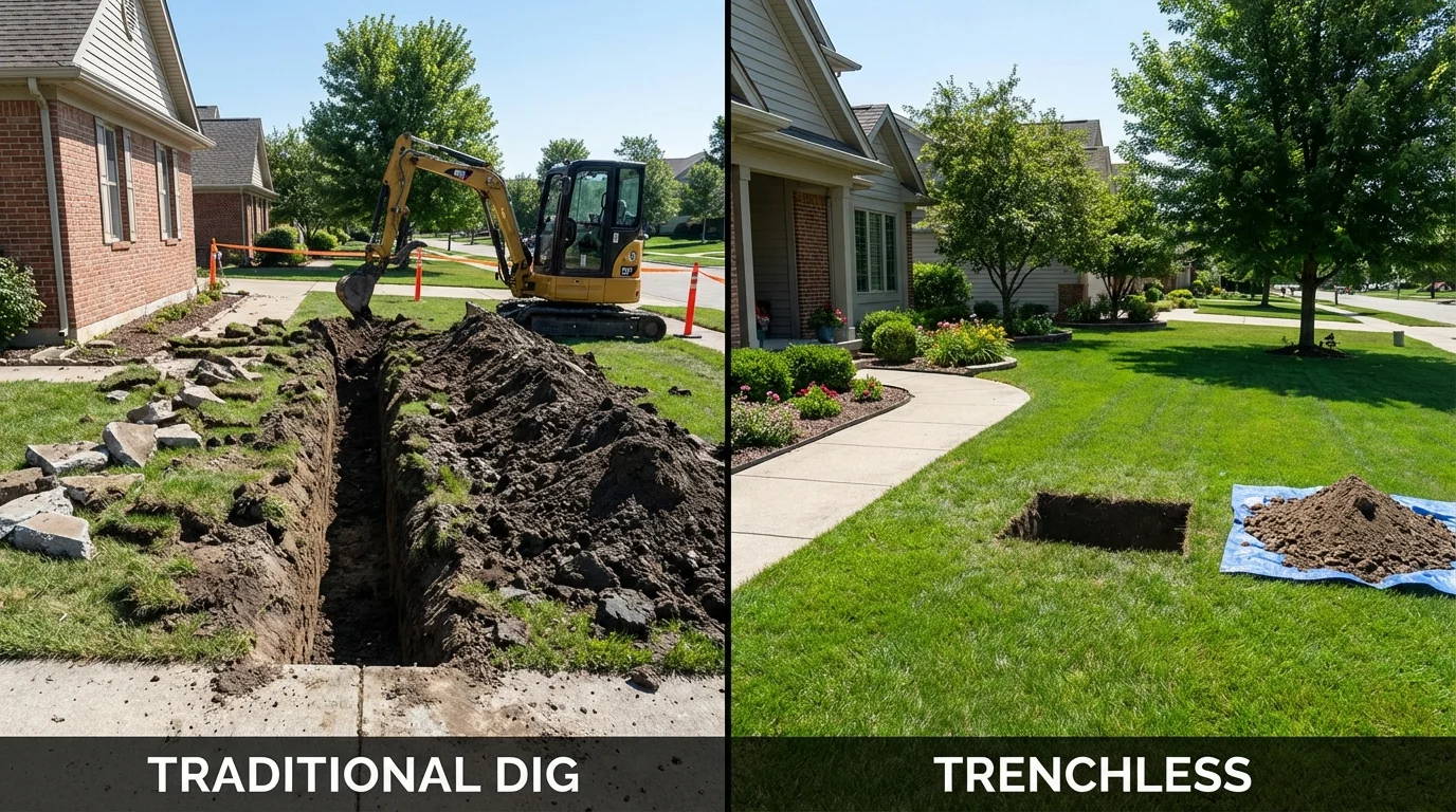 Trenchless sewer repair with minimal yard damage versus traditional excavation in Saint Augustine, FL